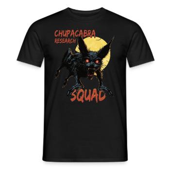 „Chupacabra Research Squad“ Mythische - Männer T-Shirt - Schwarz - Vorne - AI Model Male 178 light (178cm)