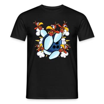 Thanksgiving Bowl Bowler Strike Pin Sport Turquie - T-shirt homme - noir - Devant - AI Model Male 178 light (178cm)