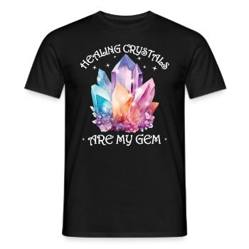 Funny Gemstone Chakra Healer Spiritual - Men's T-Shirt - black - Front - AI Model Male 178 light (178cm)