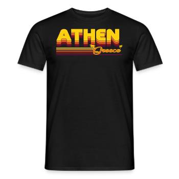 Athènes : Design rétro estival - T-shirt homme - noir - Devant - AI Model Male 178 light (178cm)
