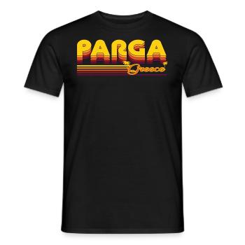 Parga: Design rétro estival - T-shirt homme - noir - Devant - AI Model Male 178 light (178cm)