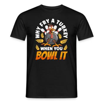Thanksgiving bol bowler strike pin sport bowling - T-shirt homme - noir - Devant - AI Model Male 178 light (178cm)