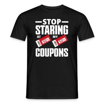 Funny Extreme Couponing Coupon Gift - Men's T-Shirt - black - Front - AI Model Male 178 light (178cm)