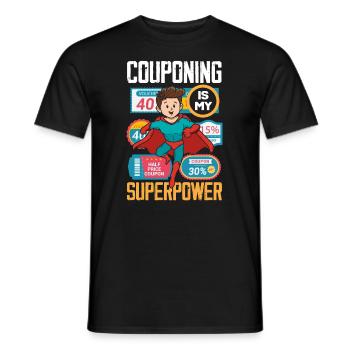Funny Extreme Couponing Coupon Gift - Men's T-Shirt - black - Front - AI Model Male 178 light (178cm)