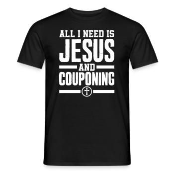 Funny Extreme Couponing Coupon Gift - Men's T-Shirt - black - Front - AI Model Male 178 light (178cm)