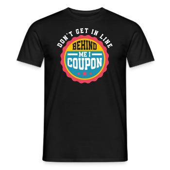 Funny Extreme Couponing Coupon Gift - Men's T-Shirt - black - Front - AI Model Male 178 light (178cm)