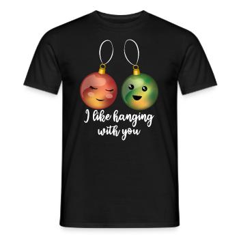 Ich hänge gerne mit dir lustige Weihnachtsdekoration ab - Männer T-Shirt - Schwarz - Vorne - AI Model Male 178 light (178cm)