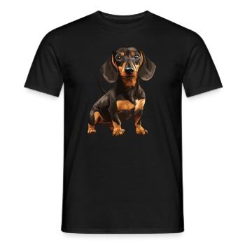 Amoureux des chiens - race de chien teckel - mignon - T-shirt homme - noir - Devant - AI Model Male 178 light (178cm)