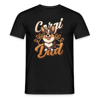 Corgi Daddy, Cute Corgi Daddy - Men's T-Shirt - black - Front - AI Model Male 178 light (178cm)