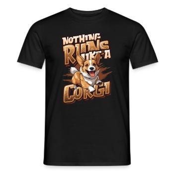 Nothing runs like a corgi - Men's T-Shirt - black - Front - AI Model Male 178 light (178cm)