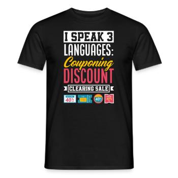 Funny Extreme Couponing Coupon Gift - Men's T-Shirt - black - Front - AI Model Male 178 light (178cm)
