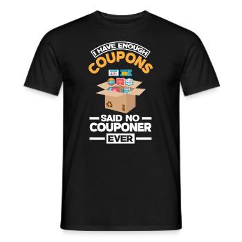 Lustiges Extrem Couponing Coupon Geschenk - Männer T-Shirt - Schwarz - Vorne - AI Model Male 178 light (178cm)
