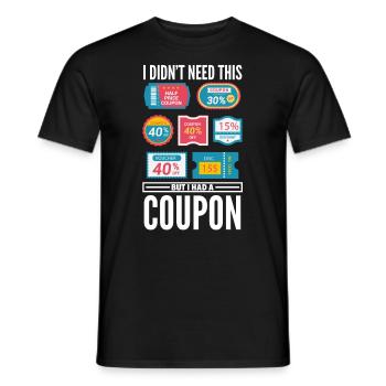 Funny Extreme Couponing Coupon Gift - Men's T-Shirt - black - Front - AI Model Male 178 light (178cm)