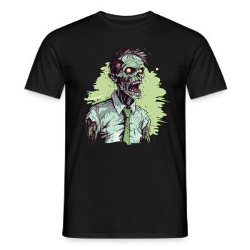 Cooles Halloween -Kostüm - Gruseliger Zombie - Männer T-Shirt - Schwarz - Vorne - AI Model Male 178 light (178cm)