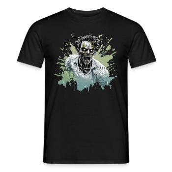 Cooles Halloween -Kostüm - Gruseliger Zombie - Männer T-Shirt - Schwarz - Vorne - AI Model Male 178 light (178cm)