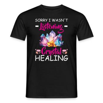 Gemstone Chakra Healer Spiritual - Men's T-Shirt - black - Front - AI Model Male 178 light (178cm)
