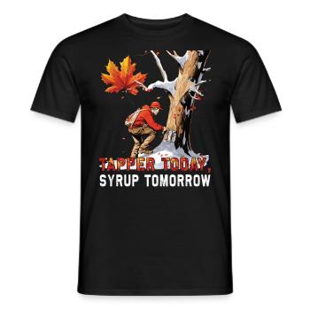 Tapper Today, Syrup Tomorrow - Sugar and Maple Syrup - Men's T-Shirt - black - Front - AI Model Male 178 light (178cm)