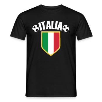 Italia Italy Crest Fan de football - T-shirt homme - noir - Devant - AI Model Male 178 light (178cm)