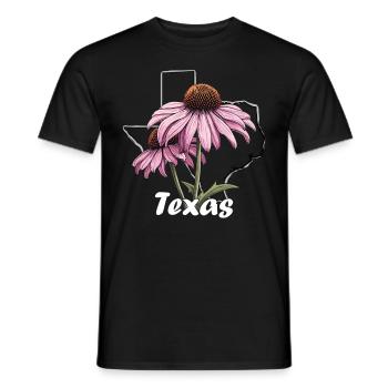 Drapeau du Texas avec printemps floral Texas - T-shirt homme - noir - Devant - AI Model Male 178 light (178cm)