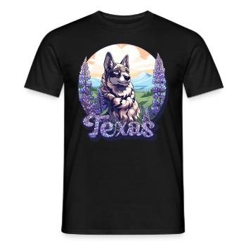 Texas Bluebonnet Mit Floralem Frühling Texas - Männer T-Shirt - Schwarz - Vorne - AI Model Male 178 light (178cm)