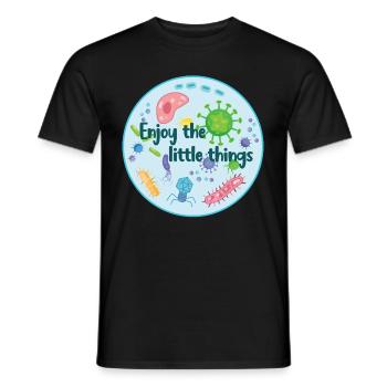 Viel Spaß mit den kleinen Dingen - Lustige Mikrobiologie - Männer T-Shirt - Schwarz - Vorne - AI Model Male 178 light (178cm)
