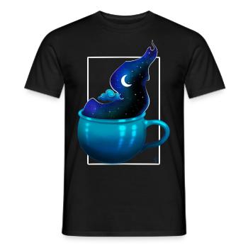 A Cup Of Moonlight - Men's T-Shirt - black - Front - AI Model Male 178 light (178cm)