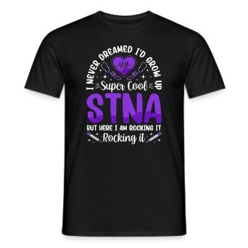 I never dreamed - STNA State tested the - Men's T-Shirt - black - Front - AI Model Male 178 light (178cm)