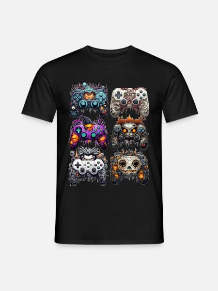 Funny Halloween Gaming Controller Set - Men's T-Shirt - black