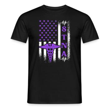 STNA U.S. Flag - State Tested - Men's T-Shirt - black - Front - AI Model Male 178 light (178cm)