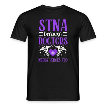 Les médecins ont besoin de héros - Testé par l’État - T-shirt homme - noir - Devant - AI Model Male 178 light (178cm)