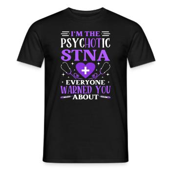 PSYC-HOT-IC STNA-State Tested Nursing Assistant - Men's T-Shirt - black - Front - AI Model Male 178 light (178cm)