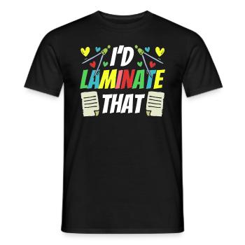 Je suis en train de plastifier ce para paraprofessionnel - T-shirt homme - noir - Devant - AI Model Male 178 light (178cm)