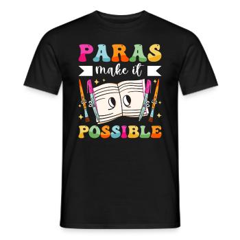 Funny Paras Teacher Paraprofessional - Men's T-Shirt - black - Front - AI Model Male 178 light (178cm)