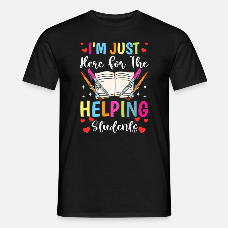 Hier, Um Para -Lehrer Paraprofessionaler - Männer T-Shirt - Schwarz