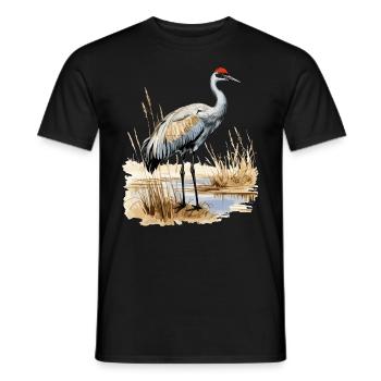Vogelbeobachtung Sandhill Crane Nebraska Sandhill - Männer T-Shirt - Schwarz - Vorne - AI Model Male 178 light (178cm)