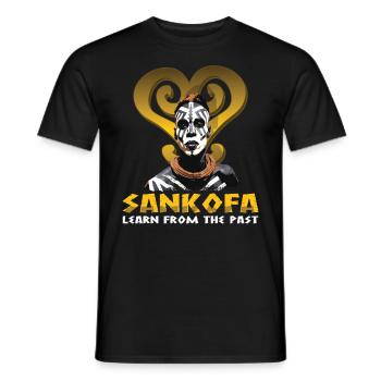 "Sankofa learning from the past" Adinkra - Men's T-Shirt - black - Front - AI Model Male 178 light (178cm)