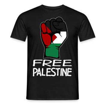 Drapeau de la Palestine libre - T-shirt homme - noir - Devant - AI Model Male 178 light (178cm)