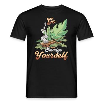 Smudge Sage Feather Spiritual Witchcraft - Men's T-Shirt - black - Front - AI Model Male 178 light (178cm)
