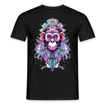 Mera Street Art Singe Deux - T-shirt homme - noir - Devant - AI Model Male 178 light (178cm)
