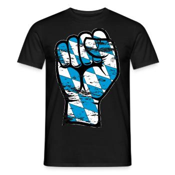 Bayern Flagge Faust used - Männer T-Shirt - Schwarz - Vorne - AI Model Male 178 light (178cm)