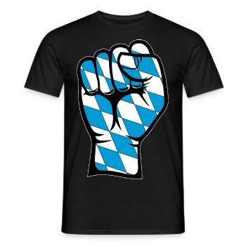 Bayern Flagge Faust - Männer T-Shirt - Schwarz - Vorne - AI Model Male 178 light (178cm)