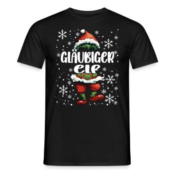 Weihnachtsoutfit Gläubiger Elf - Männer T-Shirt - Schwarz - Vorne - AI Model Male 178 light (178cm)