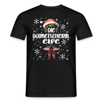 Weihnachtsoutfit Dolmetscherin Wichtel - Männer T-Shirt - Schwarz - Vorne - AI Model Male 178 light (178cm)