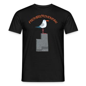 Fischbrötchen Fan die Möwe - Männer T-Shirt - Schwarz - Vorne - AI Model Male 178 light (178cm)
