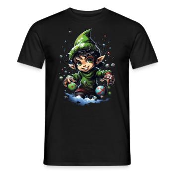 Tenue de Noël Cool Elf - T-shirt homme - noir - Devant - AI Model Male 178 light (178cm)
