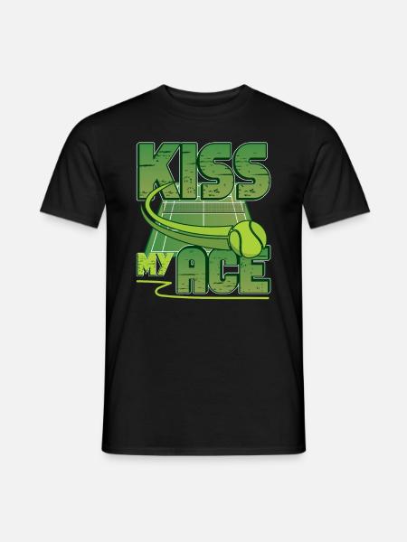 Tennisliebhaber, Küss Mein Ass, Lustiges Tennis - Mænd T-shirt - sort