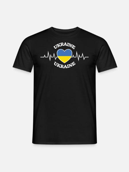 Design Drapeau coeur Ukraine fierté Ukrainienne - T-shirt homme - noir
