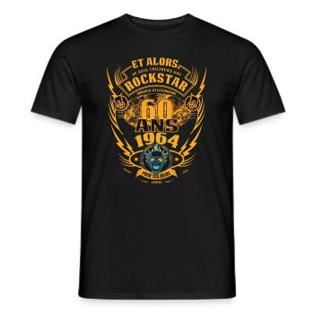 60. Geburtstag 1964 Rock'n Roll für immer Geschenk - Männer T-Shirt - Schwarz - Vorne - AI Model Male 178 light (178cm)