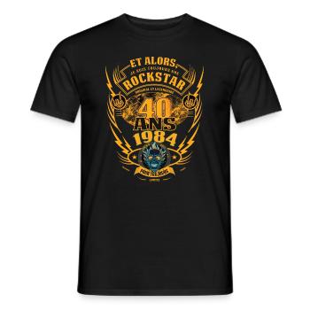 40. Geburtstag 1984 Rock'n Roll für immer Geschenk - Männer T-Shirt - Schwarz - Vorne - AI Model Male 178 light (178cm)