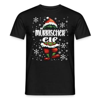 Tenue de Noël Grumpy Elf - T-shirt homme - noir - Devant - AI Model Male 178 light (178cm)